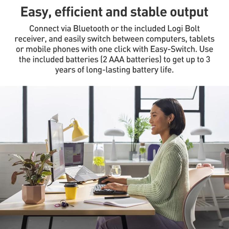 Logitech WAVE KEYS Wireless Ergonomic Keyboard(White) - Wireless Keyboard by Logitech | Online Shopping UK | buy2fix