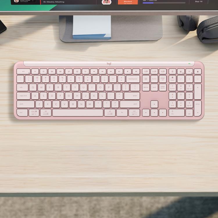 Logitech K950 Slim Silent Wireless Bluetooth Keyboard(Pink) - Wireless Keyboard by Logitech | Online Shopping UK | buy2fix