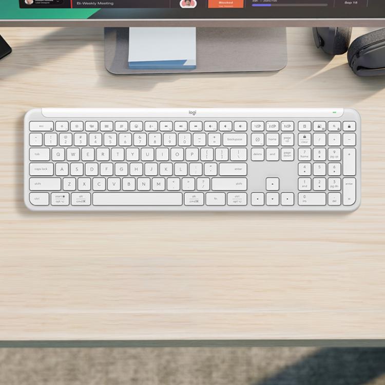 Logitech K950 Slim Silent Wireless Bluetooth Keyboard(White) - Wireless Keyboard by Logitech | Online Shopping UK | buy2fix