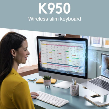 Logitech K950 Slim Silent Wireless Bluetooth Keyboard(Black) - Wireless Keyboard by Logitech | Online Shopping UK | buy2fix