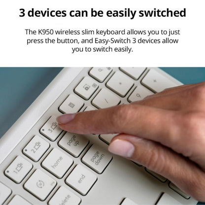 Logitech K950 Slim Silent Wireless Bluetooth Keyboard(White) - Wireless Keyboard by Logitech | Online Shopping UK | buy2fix
