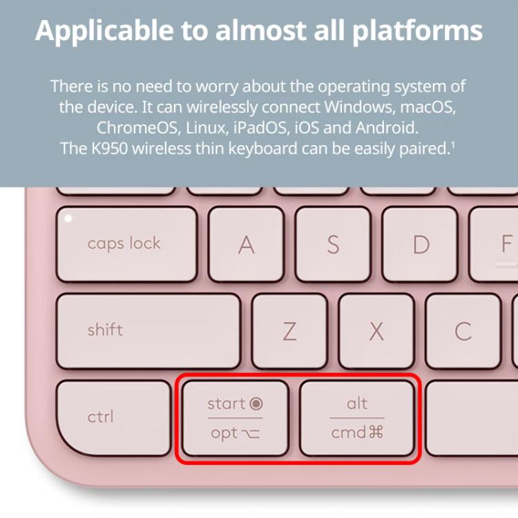 Logitech K950 Slim Silent Wireless Bluetooth Keyboard(Pink) - Wireless Keyboard by Logitech | Online Shopping UK | buy2fix