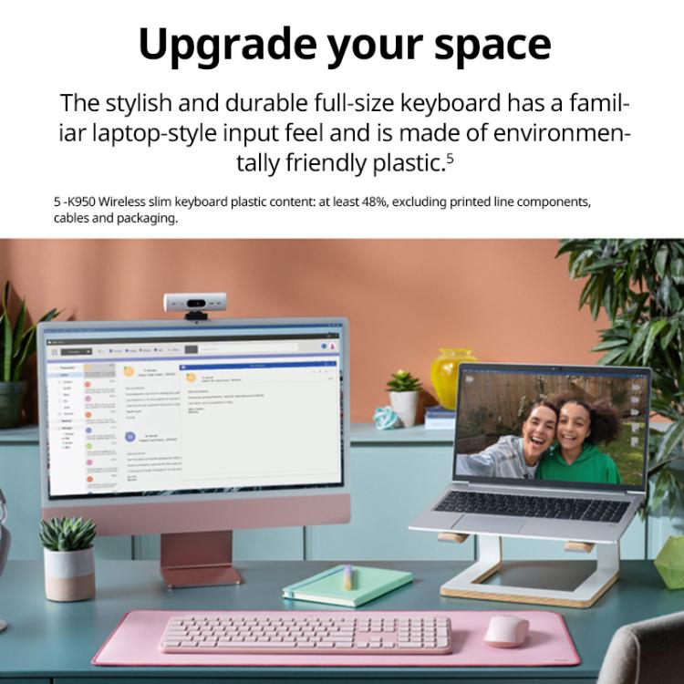 Logitech K950 Slim Silent Wireless Bluetooth Keyboard(White) - Wireless Keyboard by Logitech | Online Shopping UK | buy2fix