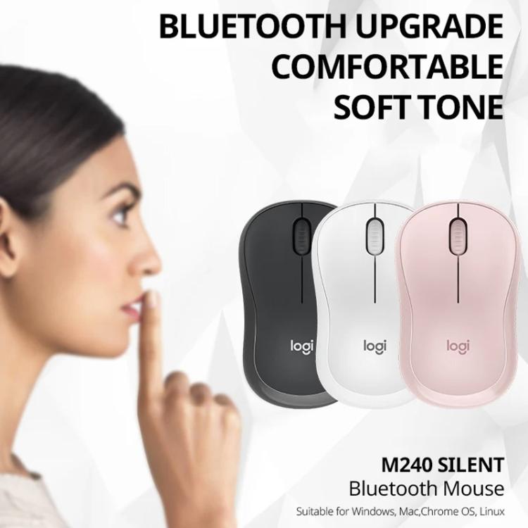 Logitech M240 1000dpi Silent Wireless Bluetooth Mouse(Pink) - Wireless Mice by Logitech | Online Shopping UK | buy2fix