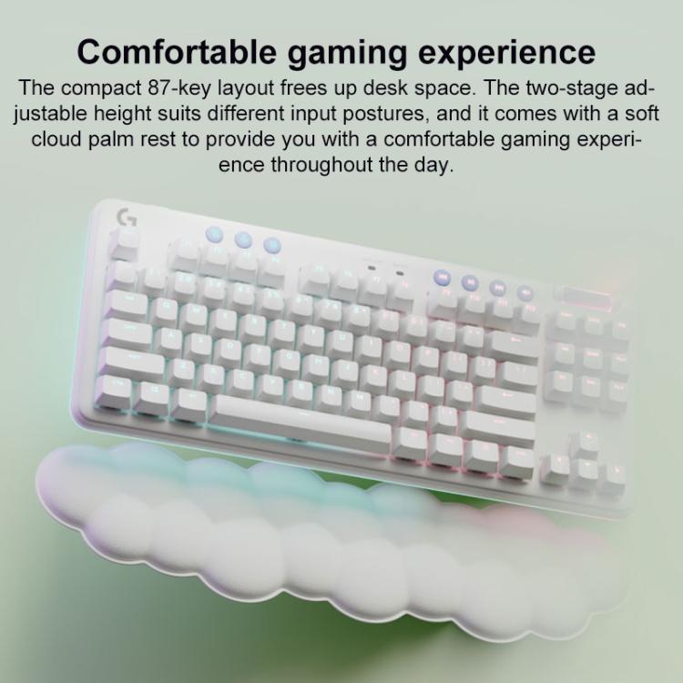 Logitech G715 Dual-Mode 87-Key RGB Wireless Bluetooth Mechanical Keyboard, Tea Shaft(White) - Wireless Keyboard by Logitech | Online Shopping UK | buy2fix