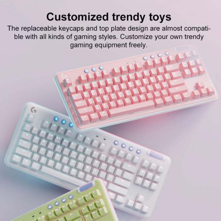 Logitech G715 Dual-Mode 87-Key RGB Wireless Bluetooth Mechanical Keyboard, Tea Shaft(White) - Wireless Keyboard by Logitech | Online Shopping UK | buy2fix