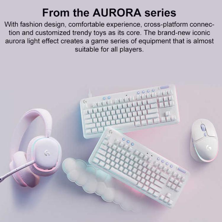 Logitech G715 Dual-Mode 87-Key RGB Wireless Bluetooth Mechanical Keyboard, Tea Shaft(White) - Wireless Keyboard by Logitech | Online Shopping UK | buy2fix