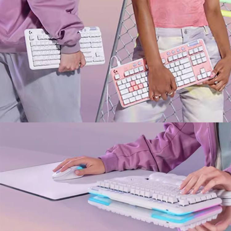 Logitech G715 Dual-Mode 87-Key RGB Wireless Bluetooth Mechanical Keyboard, Tea Shaft(White) - Wireless Keyboard by Logitech | Online Shopping UK | buy2fix