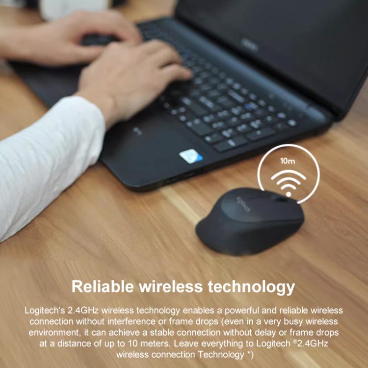 Logitech M275 1000dpi 2.4GHz Wireless Mouse with USB(Black) - Wireless Mice by Logitech | Online Shopping UK | buy2fix
