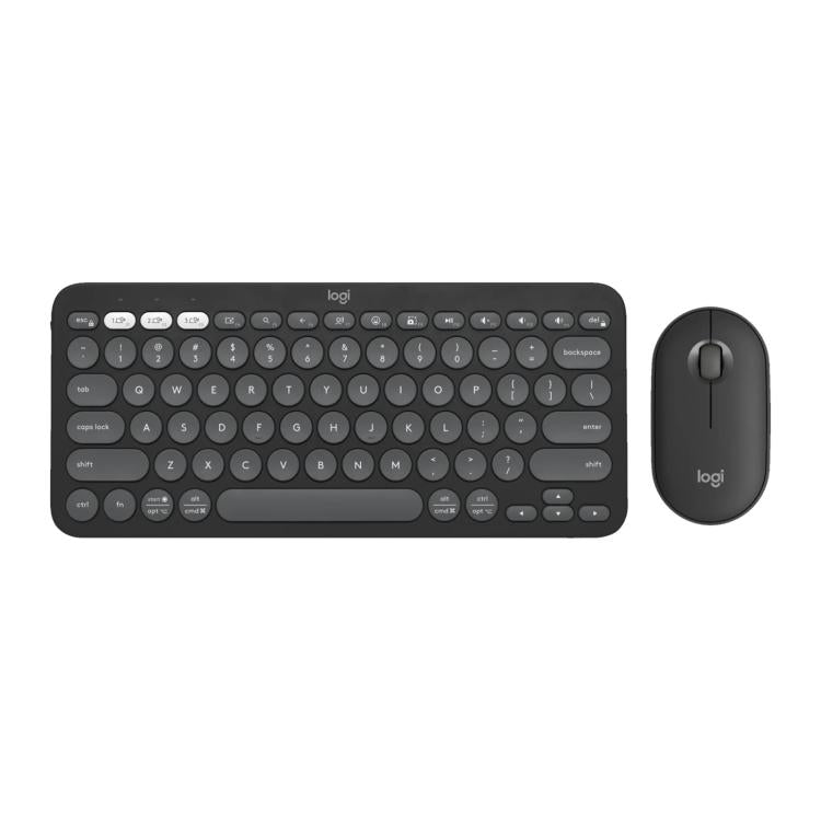罗技 PEBBLE 2 COMBO Thin and Light Wireless Slim Bluetooth Keyboard and Mouse Set(Black) - Wireless Keyboard by Logitech | Online Shopping UK | buy2fix