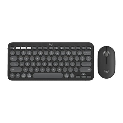 罗技 PEBBLE 2 COMBO Thin and Light Wireless Slim Bluetooth Keyboard and Mouse Set(Black) - Wireless Keyboard by Logitech | Online Shopping UK | buy2fix