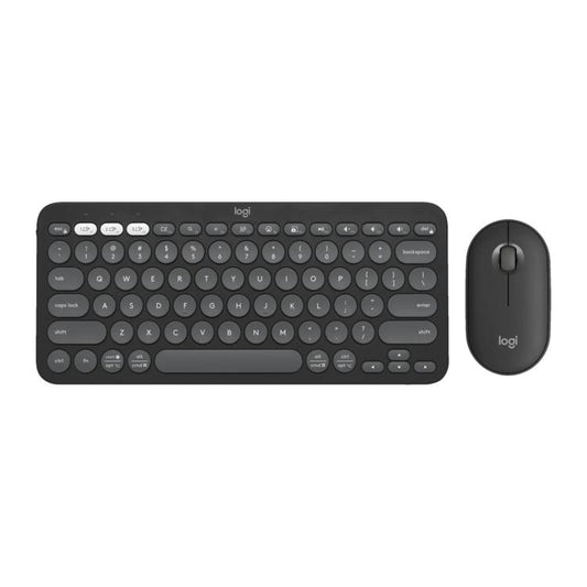 罗技 PEBBLE 2 COMBO Thin and Light Wireless Slim Bluetooth Keyboard and Mouse Set(Black) - Wireless Keyboard by Logitech | Online Shopping UK | buy2fix
