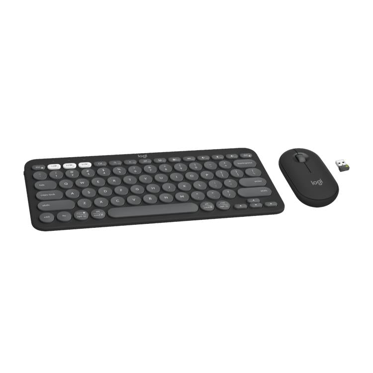 罗技 PEBBLE 2 COMBO Thin and Light Wireless Slim Bluetooth Keyboard and Mouse Set(Black) - Wireless Keyboard by Logitech | Online Shopping UK | buy2fix