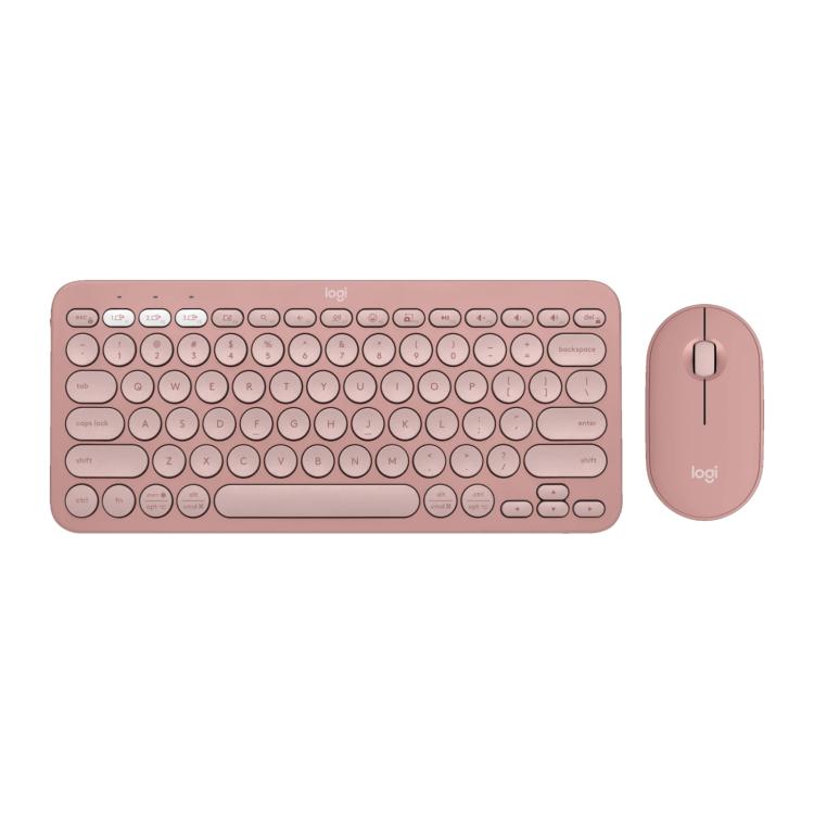 罗技 PEBBLE 2 COMBO Thin and Light Wireless Slim Bluetooth Keyboard and Mouse Set(Pink) - Wireless Keyboard by Logitech | Online Shopping UK | buy2fix
