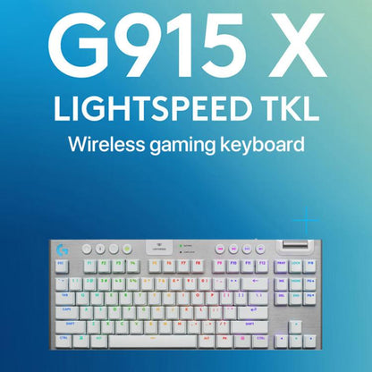 Logitech G915 X LIGHTSPEED TKL Low Profile Gaming Keyboard(White Tactile) - Wireless Keyboard by Logitech | Online Shopping UK | buy2fix