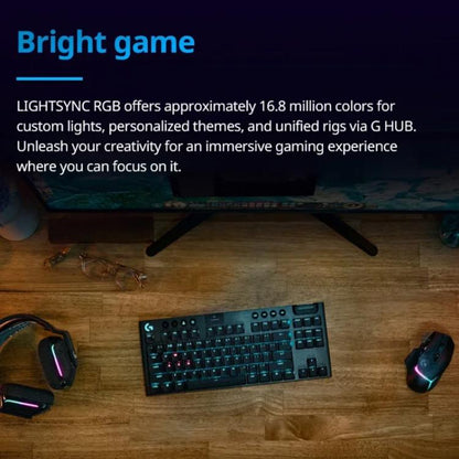Logitech G915 X LIGHTSPEED TKL Low Profile Gaming Keyboard(Black Clicky) - Wireless Keyboard by Logitech | Online Shopping UK | buy2fix