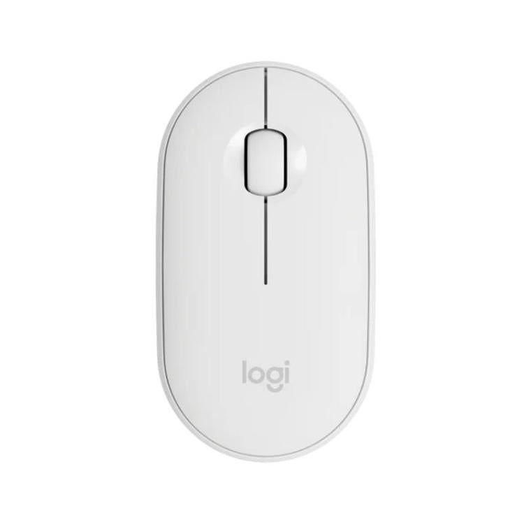 Logitech PEBBLE M350 1000DPI Ultra-Thin Dual-Mode Wireless Bluetooth Mouse(White) - Wireless Mice by Logitech | Online Shopping UK | buy2fix