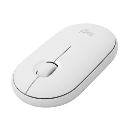 Logitech PEBBLE M350 1000DPI Ultra-Thin Dual-Mode Wireless Bluetooth Mouse(White) - Wireless Mice by Logitech | Online Shopping UK | buy2fix