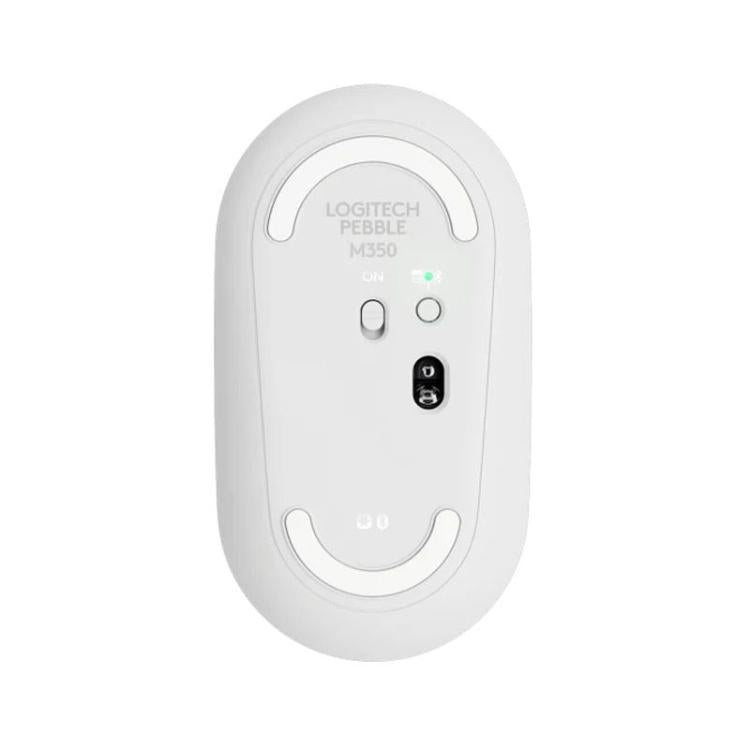 Logitech PEBBLE M350 1000DPI Ultra-Thin Dual-Mode Wireless Bluetooth Mouse(White) - Wireless Mice by Logitech | Online Shopping UK | buy2fix