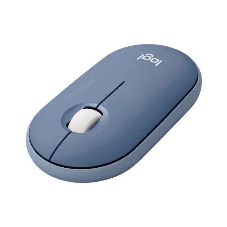 Logitech PEBBLE M350 1000DPI Ultra-Thin Dual-Mode Wireless Bluetooth Mouse(Blue) - Wireless Mice by Logitech | Online Shopping UK | buy2fix
