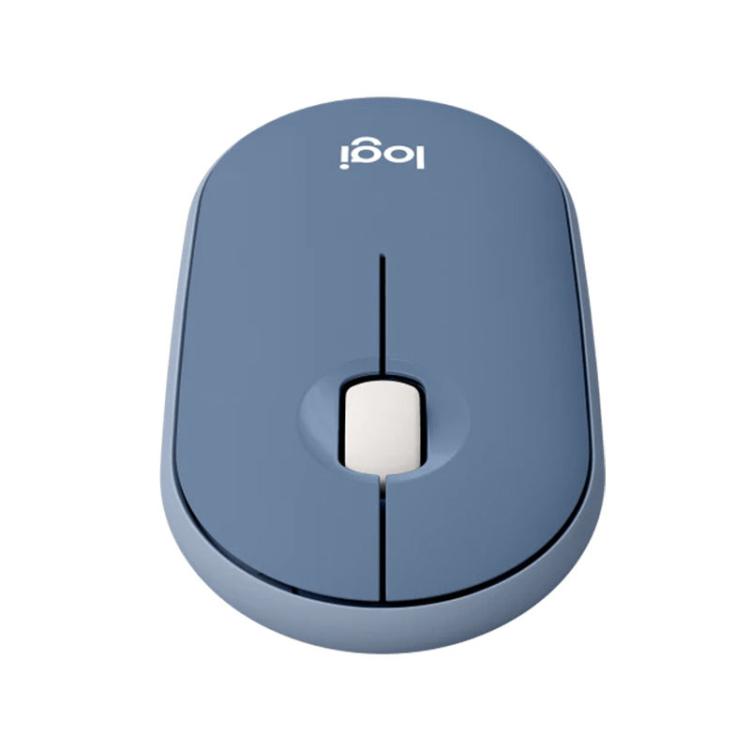 Logitech PEBBLE M350 1000DPI Ultra-Thin Dual-Mode Wireless Bluetooth Mouse(Blue) - Wireless Mice by Logitech | Online Shopping UK | buy2fix