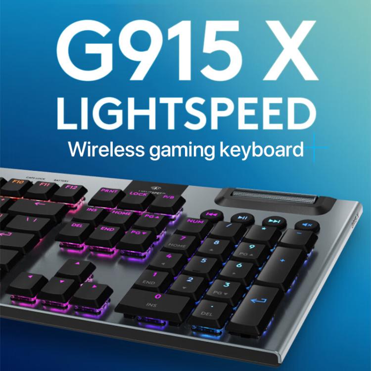 Logitech G915 X LIGHTSPEED Wireless Low Profile Gaming Keyboard(Black Clicky) - Wireless Keyboard by Logitech | Online Shopping UK | buy2fix