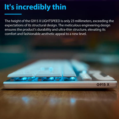 Logitech G915 X LIGHTSPEED Wireless Low Profile Gaming Keyboard(White Tactile) - Wireless Keyboard by Logitech | Online Shopping UK | buy2fix