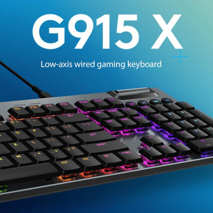 Logitech G915 X Wired Low Profile Gaming Keyboard(Black Tactile) - Wireless Keyboard by Logitech | Online Shopping UK | buy2fix