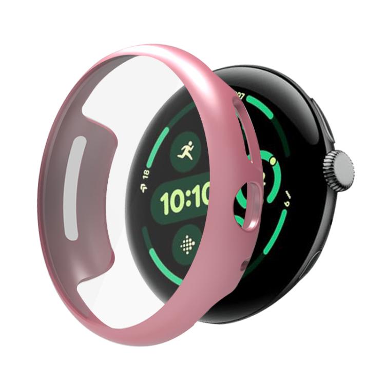 For Google Pixel Watch 3 45mm Integrated Full Coverage TPU Watch Protective Cover(Pink) - Watch Cases by buy2fix | Online Shopping UK | buy2fix