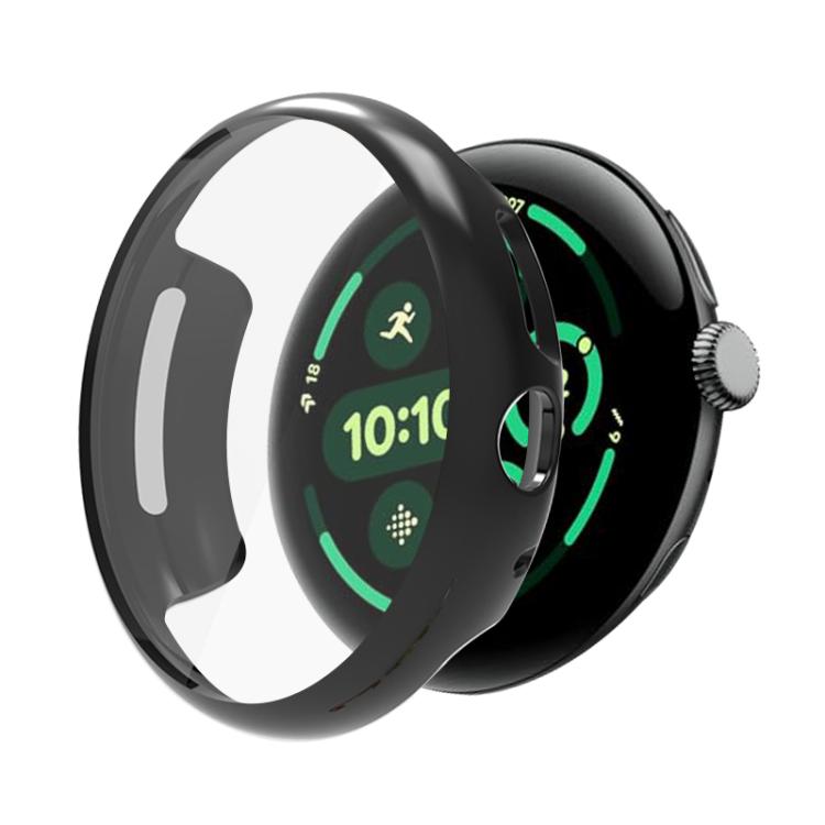 For Google Pixel Watch 3 45mm Integrated Full Coverage TPU Watch Protective Cover(Black) - Watch Cases by buy2fix | Online Shopping UK | buy2fix