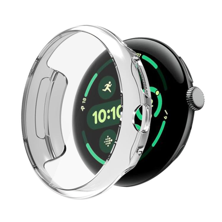 For Google Pixel Watch 3 45mm Integrated Full Coverage TPU Watch Protective Cover(Transparent) - Watch Cases by buy2fix | Online Shopping UK | buy2fix