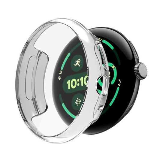 For Google Pixel Watch 3 45mm Integrated Full Coverage TPU Watch Protective Cover(Transparent) - Watch Cases by buy2fix | Online Shopping UK | buy2fix
