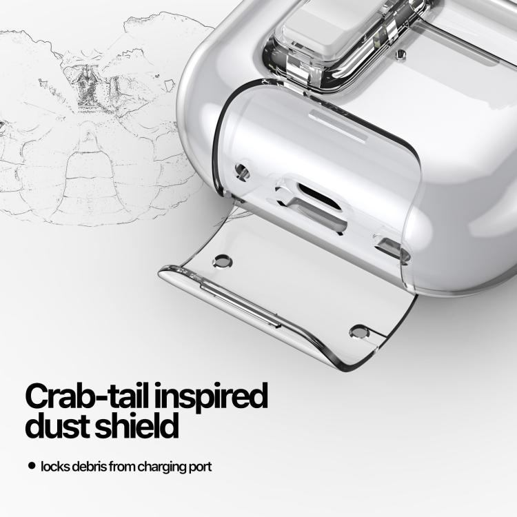 For AirPods Pro 2 DUX DUCIS PECR Series Holder & Security Lock Earphone Case(Transparent) - For AirPods Pro 2 by DUX DUCIS | Online Shopping UK | buy2fix