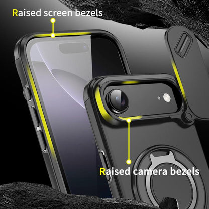 For iPhone Air Sliding Camshield Ring Holder Phone Case(Black) - iPhone Air Cases by buy2fix | Online Shopping UK | buy2fix