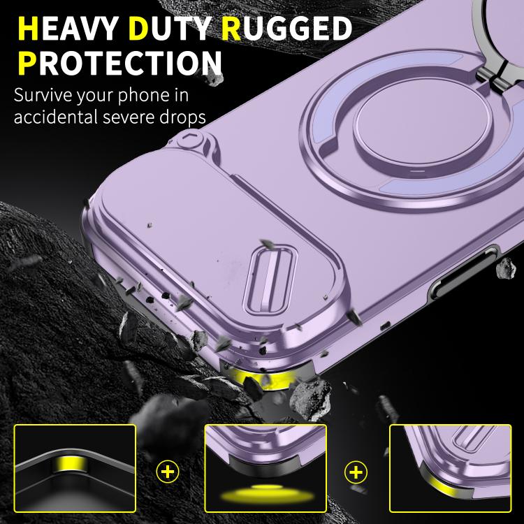 For iPhone Air Sliding Camshield Ring Holder Phone Case(Purple) - iPhone Air Cases by buy2fix | Online Shopping UK | buy2fix