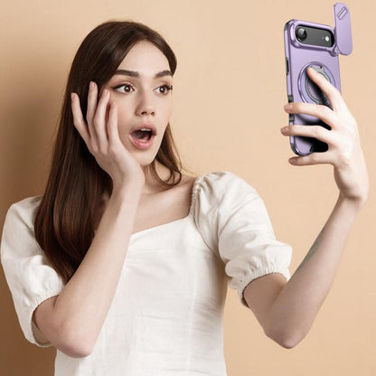For iPhone Air Sliding Camshield Ring Holder Phone Case(Purple) - iPhone Air Cases by buy2fix | Online Shopping UK | buy2fix