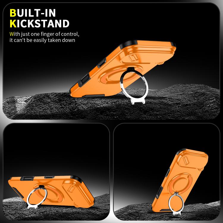 For iPhone Air Sliding Camshield Ring Holder Phone Case(Orange) - iPhone Air Cases by buy2fix | Online Shopping UK | buy2fix