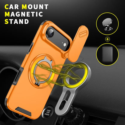 For iPhone Air Sliding Camshield Ring Holder Phone Case(Orange) - iPhone Air Cases by buy2fix | Online Shopping UK | buy2fix