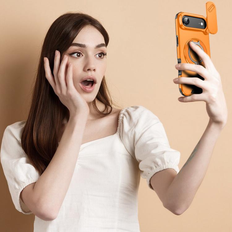 For iPhone Air Sliding Camshield Ring Holder Phone Case(Orange) - iPhone Air Cases by buy2fix | Online Shopping UK | buy2fix