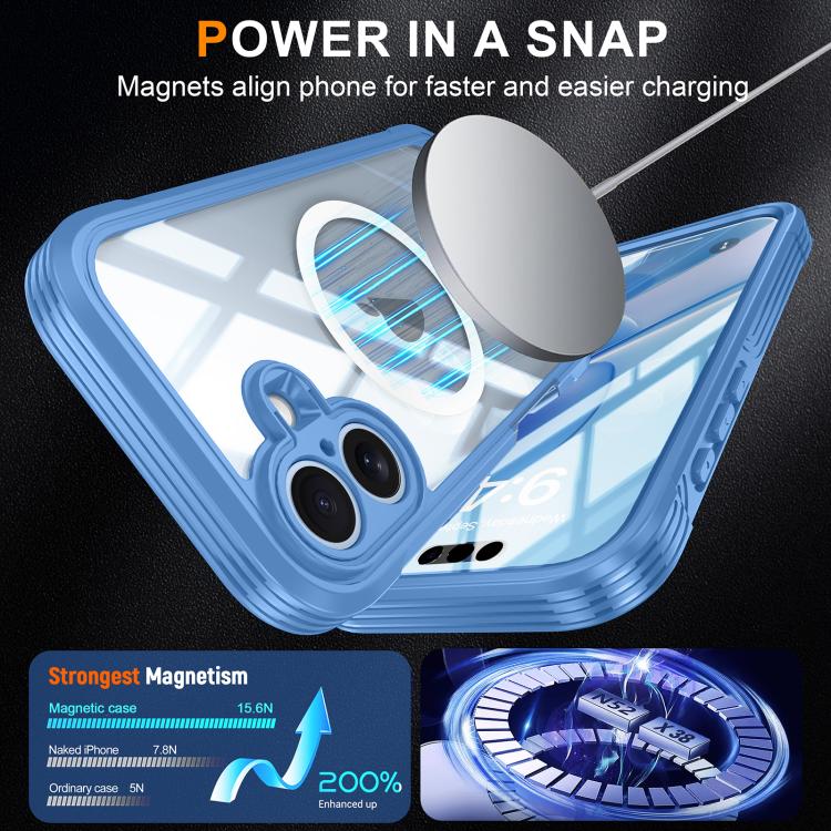 For iPhone 17 RedPepper Tempered Glass MagSafe Phone Case(Blue) - iPhone 17 Cases by RedPepper | Online Shopping UK | buy2fix