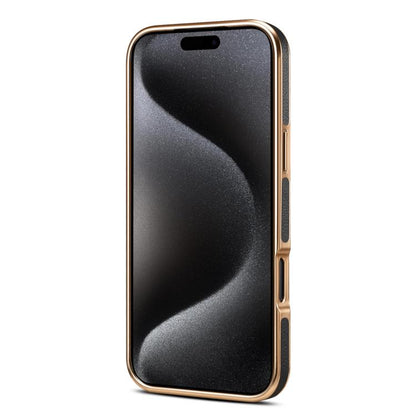 For iPhone 17 Pro Max Denior Cowhide Leather Plating Phone Case(Black) - iPhone 17 Pro Max Cases by Denior | Online Shopping UK | buy2fix