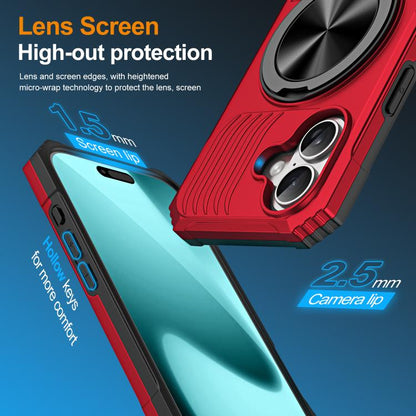 For iPhone 17 Alloy Rotating Holder MagSafe Shockproof Phone Case(Red) - iPhone 17 Cases by buy2fix | Online Shopping UK | buy2fix