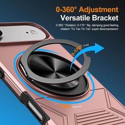 For iPhone Air Alloy Rotating Holder MagSafe Shockproof Phone Case(Rose Gold) - iPhone Air Cases by buy2fix | Online Shopping UK | buy2fix