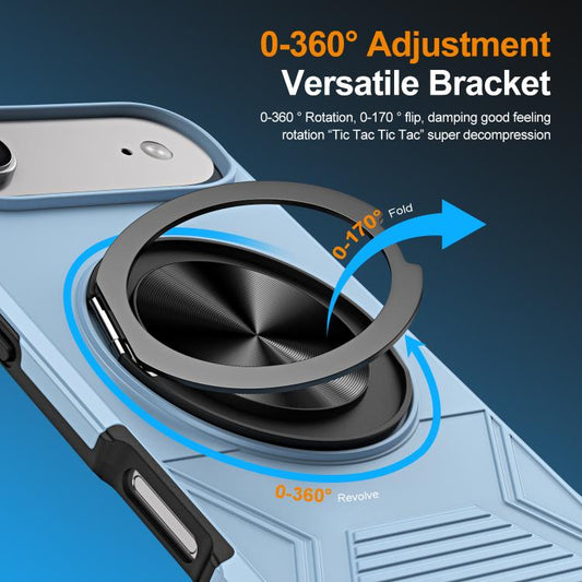 For iPhone Air Alloy Rotating Holder MagSafe Shockproof Phone Case(Sky Blue) - iPhone Air Cases by buy2fix | Online Shopping UK | buy2fix