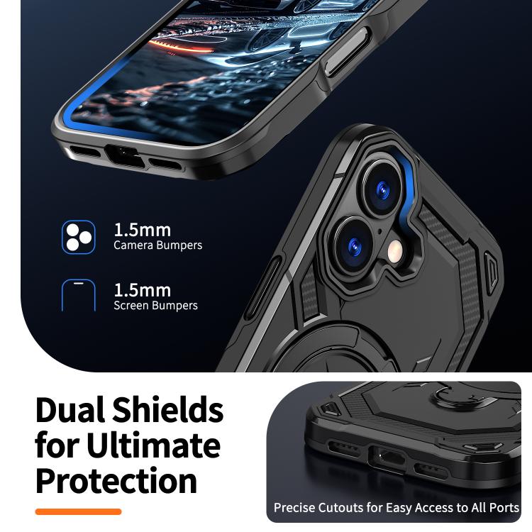 For iPhone 17 Cooling MagSafe Holder Phone Case(Black) - iPhone 17 Cases by buy2fix | Online Shopping UK | buy2fix