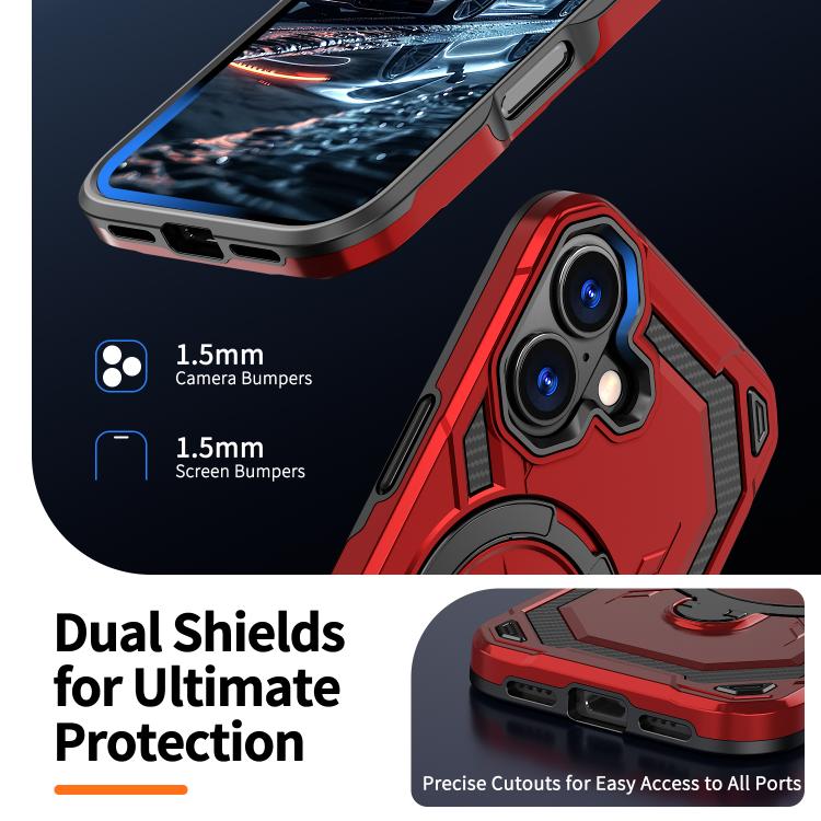 For iPhone 17 Cooling MagSafe Holder Phone Case(Red) - iPhone 17 Cases by buy2fix | Online Shopping UK | buy2fix