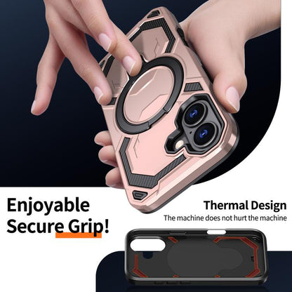 For iPhone 17 Cooling MagSafe Holder Phone Case(Rose Gold) - iPhone 17 Cases by buy2fix | Online Shopping UK | buy2fix