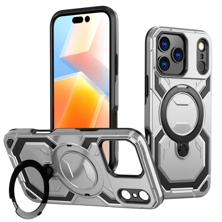 For iPhone 17 Pro Cooling MagSafe Holder Phone Case(Grey) - iPhone 17 Pro Cases by buy2fix | Online Shopping UK | buy2fix