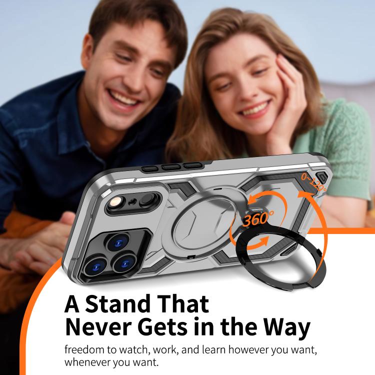 For iPhone 17 Pro Cooling MagSafe Holder Phone Case(Grey) - iPhone 17 Pro Cases by buy2fix | Online Shopping UK | buy2fix