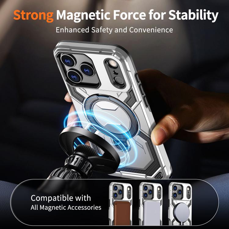 For iPhone 17 Pro Cooling MagSafe Holder Phone Case(Grey) - iPhone 17 Pro Cases by buy2fix | Online Shopping UK | buy2fix